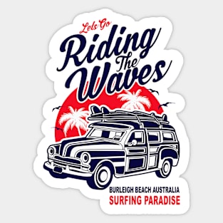 Burleigh Beach Australia Surfing Paradise Sticker